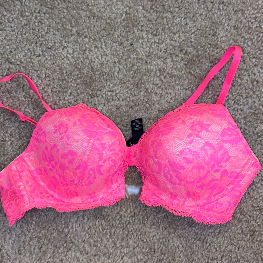 Victoria Secret Bright Pink Lace Push up Bra
